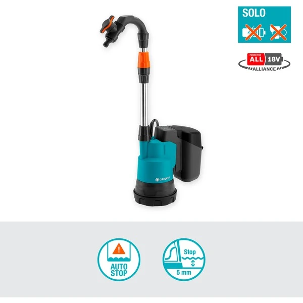 GARDENA Akku-Regenfasspumpe 2000/2 18V P4A Solo, Tauch- / Druckpumpe – Bild 3