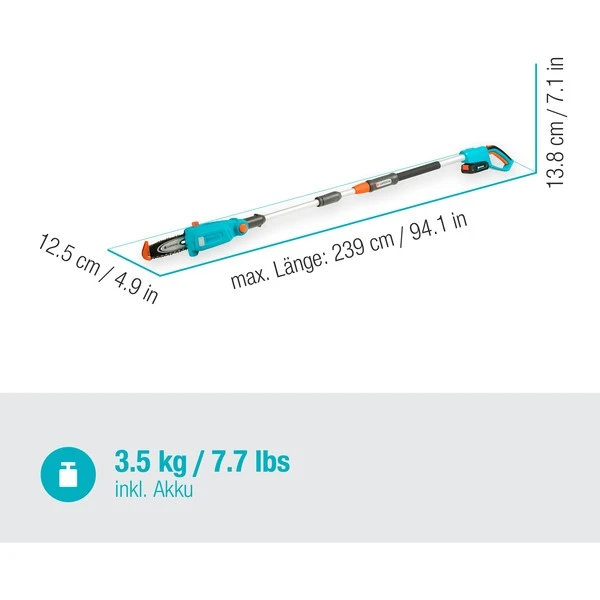 GARDENA Akku-Teleskop-Hochentaster TCS 20/18V P4A, Ready-To-Use Set – Bild 2